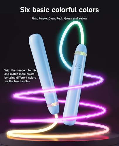 ACHDOFITS LED Light Up Jump Rope for Kids and Adult Adjustable Glowing Skipping Rope for Boys and Girls Colorful Luminous Jumping Rope for Fitness and Workout Blue - Image 3