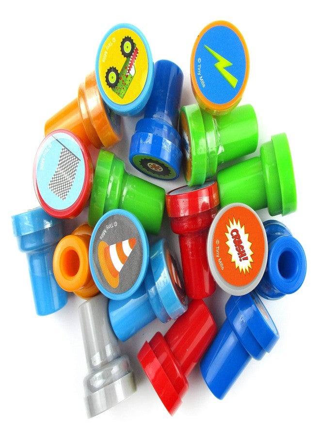 TINYMILLS طوابع شاحنات الوحش المتنوعة من TINYMILLS عدد 24 قطعة للأطفال طوابع ذات حبر ذاتي (12 تصميم مختلف) حفلة عيد ميلاد، هدايا حفلة شاحنات الوحش، حشوات أكياس الهدايا، مكافآت الفصول الدراسية، جوائز الكرنفال - Image 5