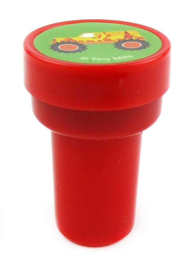 TINYMILLS طوابع شاحنات الوحش المتنوعة من TINYMILLS عدد 24 قطعة للأطفال طوابع ذات حبر ذاتي (12 تصميم مختلف) حفلة عيد ميلاد، هدايا حفلة شاحنات الوحش، حشوات أكياس الهدايا، مكافآت الفصول الدراسية، جوائز الكرنفال - Image 4