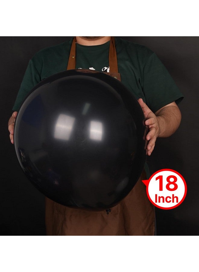 PartyWoo Black Balloons 20 pcs 18 Inch Large Big Jumbo Giant Matte Black Latex Helium Balloons for Graduation Halloween New Year Anniversary Birthday Retirement Party Decorations Black-Y18 - Image 2