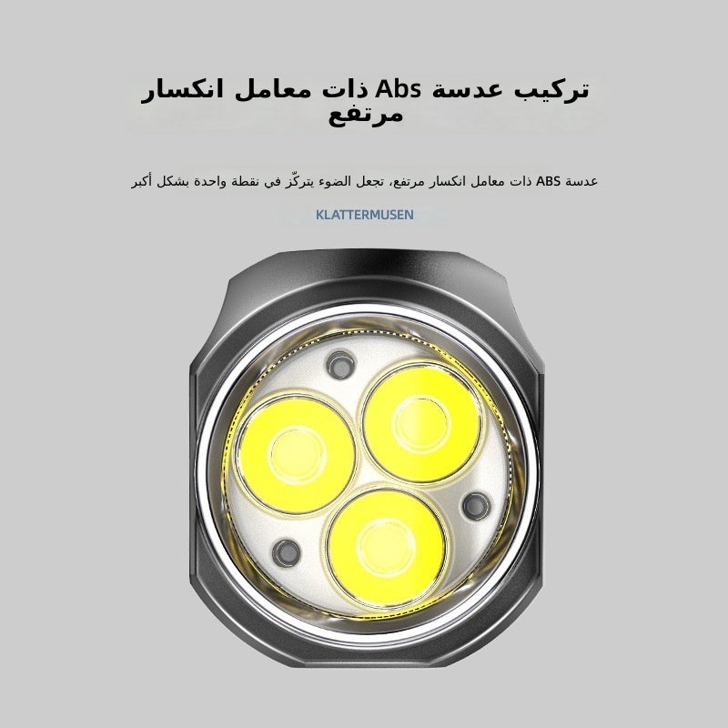 القرش المبتسم مصباح يدوي ليد فائق السطوع - محمول، قابل لإعادة الشحن، متعدد الوظائف - Image 4