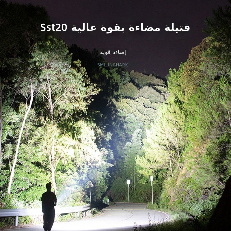 القرش المبتسم مصباح يدوي ليد فائق السطوع - محمول، قابل لإعادة الشحن، متعدد الوظائف - Image 3