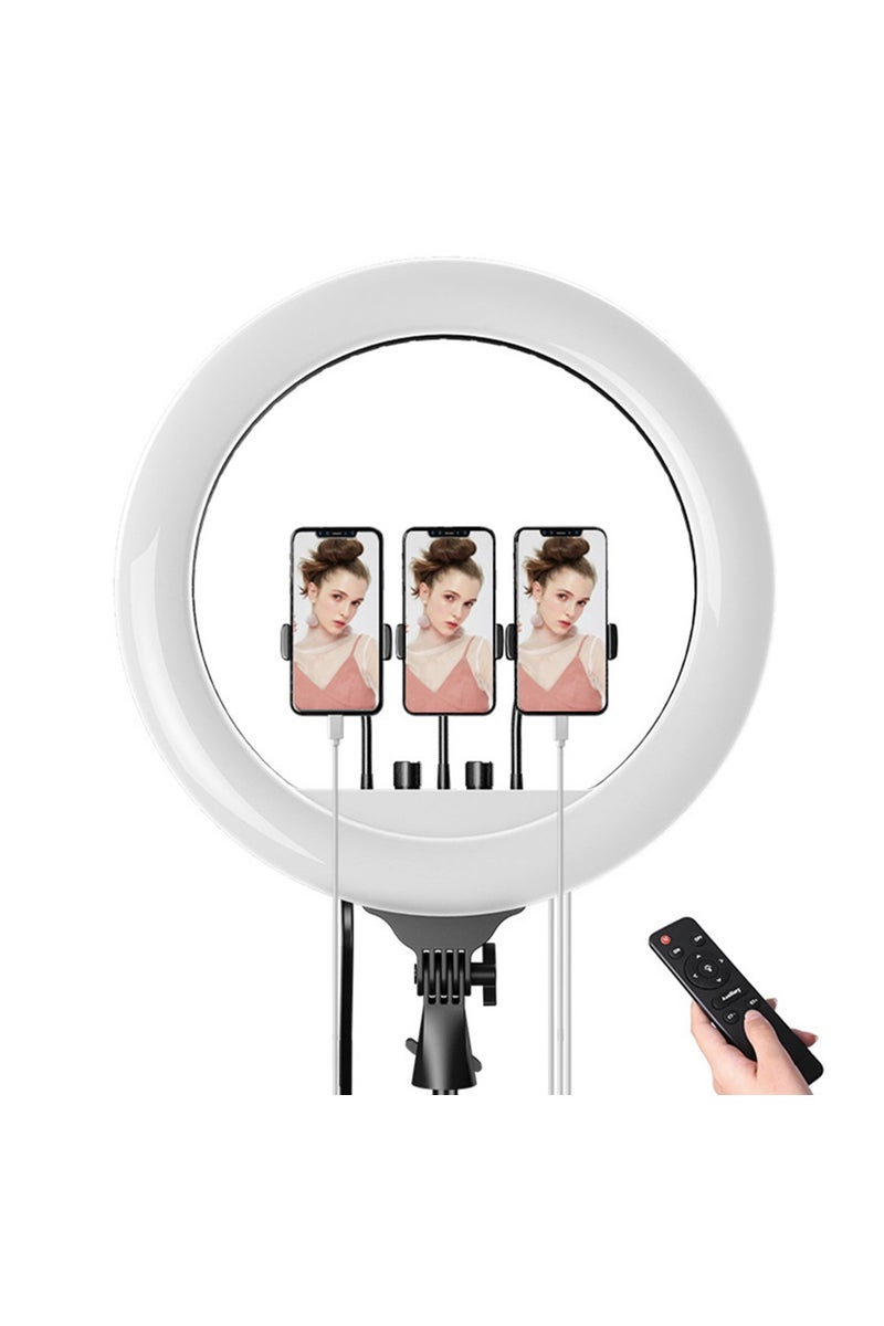 BlueFire Professional 18 Inch LED Ring Light 3200K-5600K with 480 Ultra-Bright LEDs, Adjustable Tripod Stand, 3 Phone Holders, Remote Control, Stepless Brightness & Color Temperature Adjustment, Complete Kit with Carrying Case – Perfect for Makeup, YouTube, Live Streaming, Photography & Selfies - Image 2