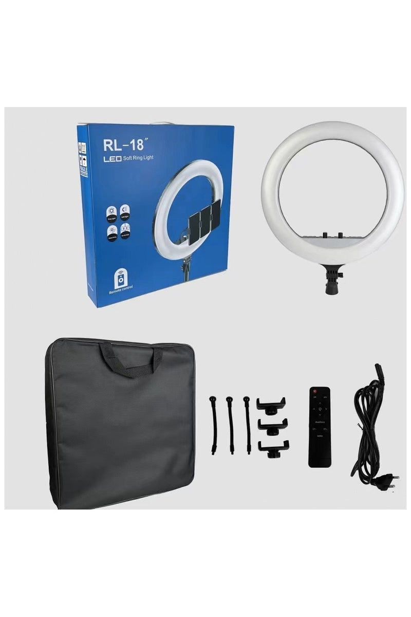 BlueFire Professional 18 Inch LED Ring Light 3200K-5600K with 480 Ultra-Bright LEDs, Adjustable Tripod Stand, 3 Phone Holders, Remote Control, Stepless Brightness & Color Temperature Adjustment, Complete Kit with Carrying Case – Perfect for Makeup, YouTube, Live Streaming, Photography & Selfies - Image 5
