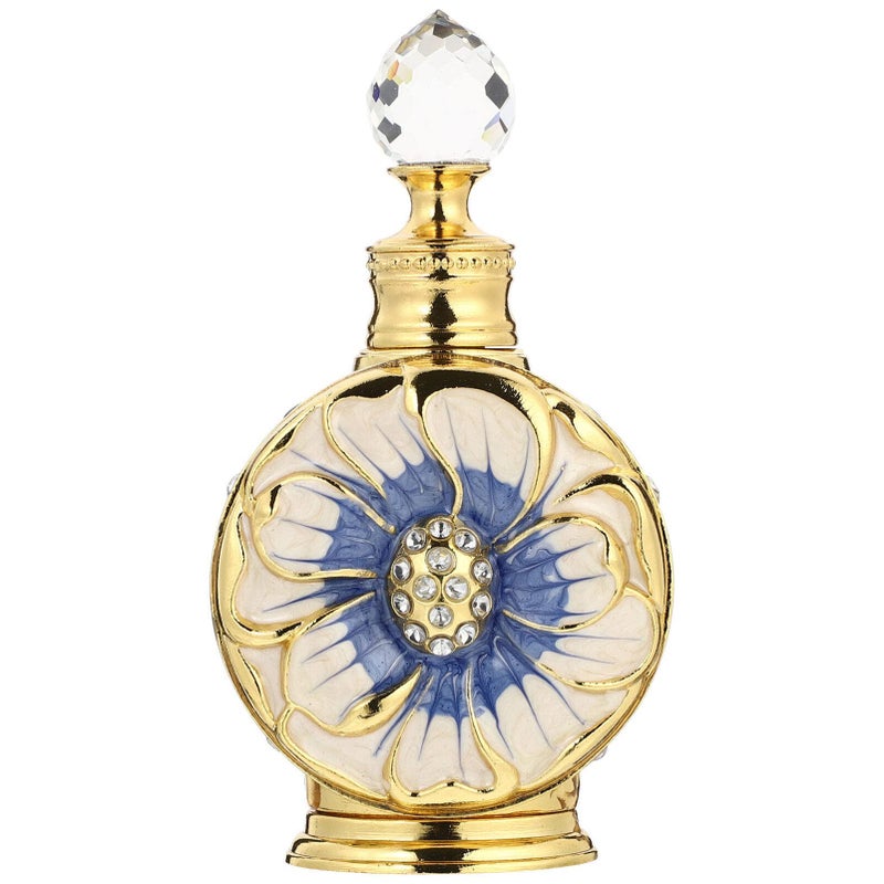 Healifty Glass Essential Oil Bottle 12Ml Refillable Vintage Perfume Bottle with Dropper for Rose Essential Oils and Home Decor Accent - Image 1