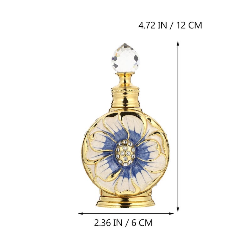 Healifty Glass Essential Oil Bottle 12Ml Refillable Vintage Perfume Bottle with Dropper for Rose Essential Oils and Home Decor Accent - Image 4