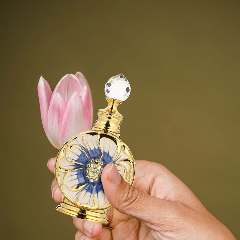 Healifty Glass Essential Oil Bottle 12Ml Refillable Vintage Perfume Bottle with Dropper for Rose Essential Oils and Home Decor Accent - Image 3