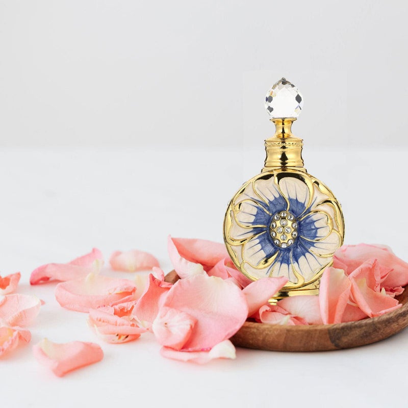 Healifty Glass Essential Oil Bottle 12Ml Refillable Vintage Perfume Bottle with Dropper for Rose Essential Oils and Home Decor Accent - Image 2