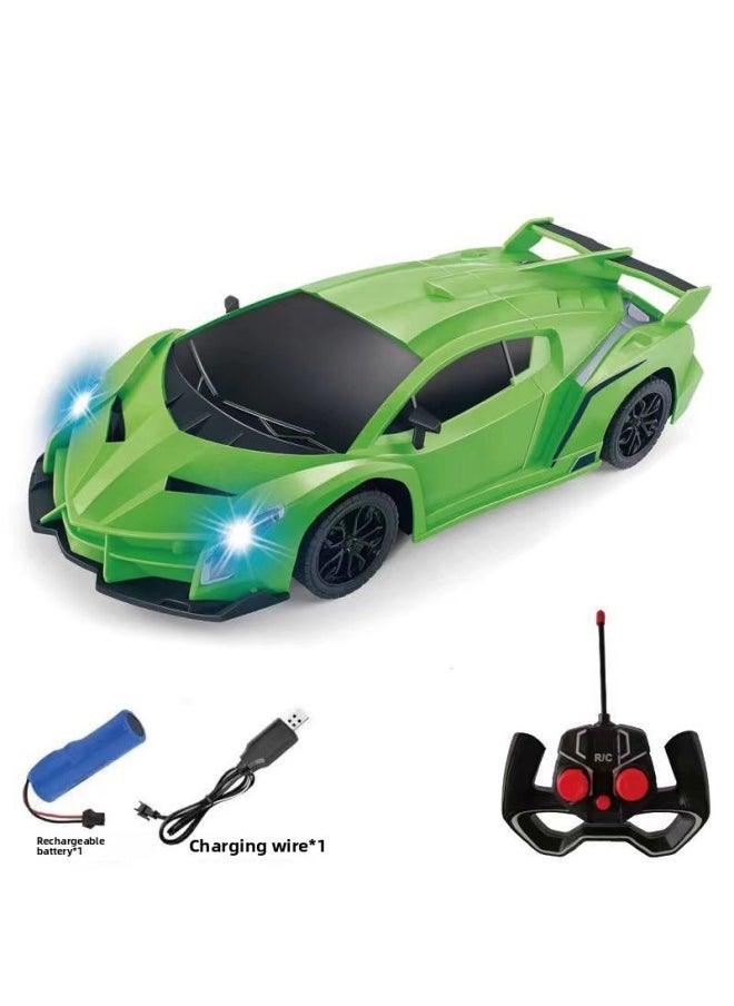 Special For Children's Remote Control Car Super Running Luxury Car Super Racing Super Sports Car Four-way Toy Car Model-Color:Rechargeable Green Color Box  - Image 1