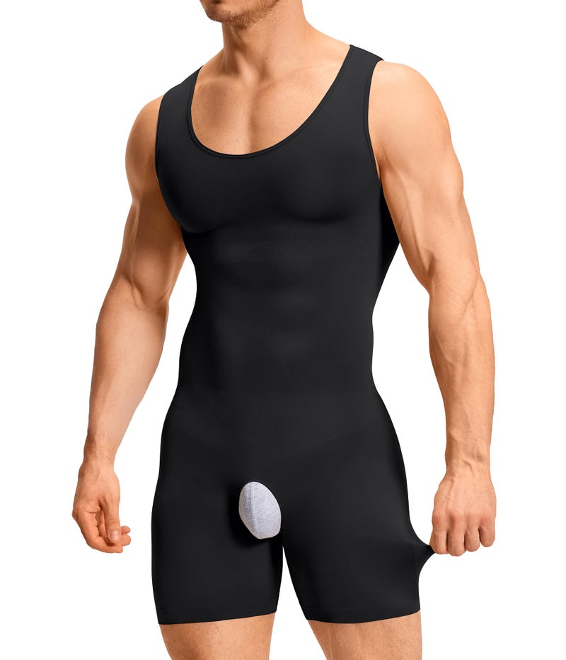 TAILONG Mens Shapewear Tummy Control Bodysuit Sleeveless Compression Shirts Slimming Body Shaper Fajas Para Hombres Black - Image 1
