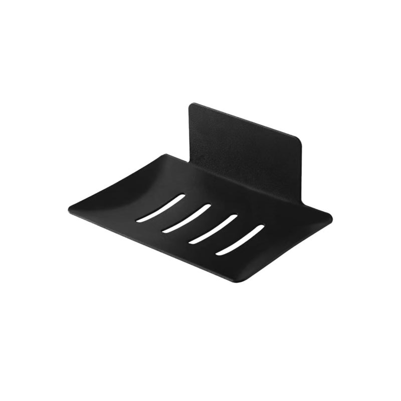 Stainless steel bathroom soap box rectangular black and white two-color soap holder  black - Image 1