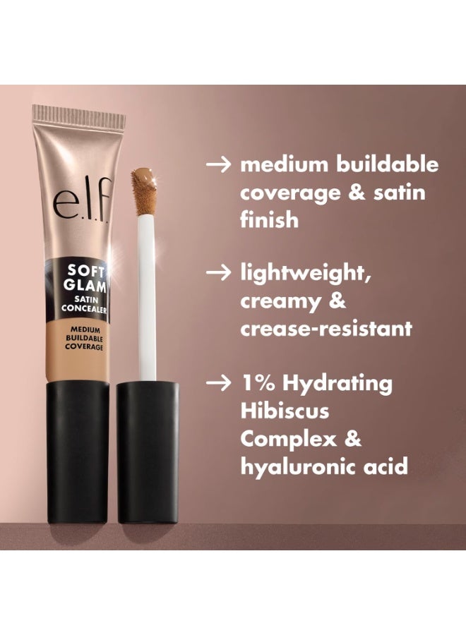 elf Soft Glam Satin Concealer – medium coverage for imperfections and the eye area; crease-resistant, long-lasting, and vegan. Shade: 12 Fair Warm. - Image 3