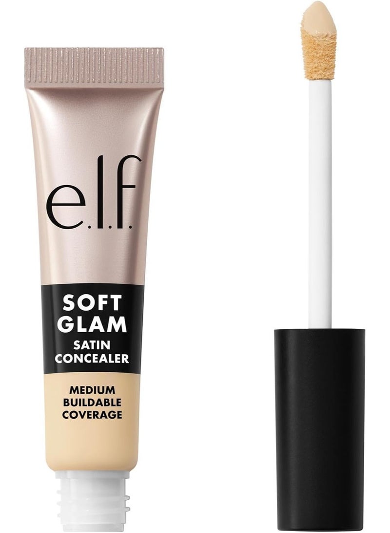 elf Soft Glam Satin Concealer – medium coverage for imperfections and the eye area; crease-resistant, long-lasting, and vegan. Shade: 12 Fair Warm. - Image 1