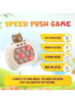 Reva Quick Push Electronic Pop Light Up Games Decompression Puzzle Machine Sensory Push Pop Bubble Toy-Interactive Button Toy for Kids(Beige Bear)  - Image 4