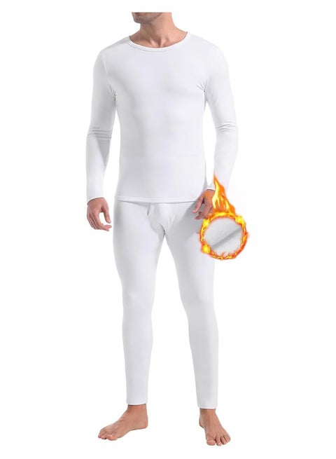 طقم الملابس الداخلية الحرارية فائقة النعومة للرجال بأكمام طويلة وسروال، مصنوع من الفليس مزدوج الفرشاة بثلاث طبقات، ناعم على البشرة ومريح للغاية لفصل الشتاء البارد