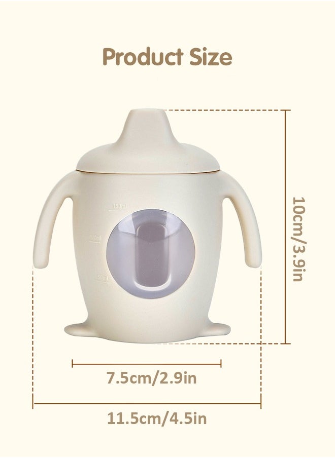 Super ZYouth - Baby Silicone Sippy Cup, Baby Training Cup with Handles, Lid and Straw, Baby Snacks Cups, Spill Proof and Non-Slip Sippy Cup for 6-12 Months Babies, 150ml - Image 1