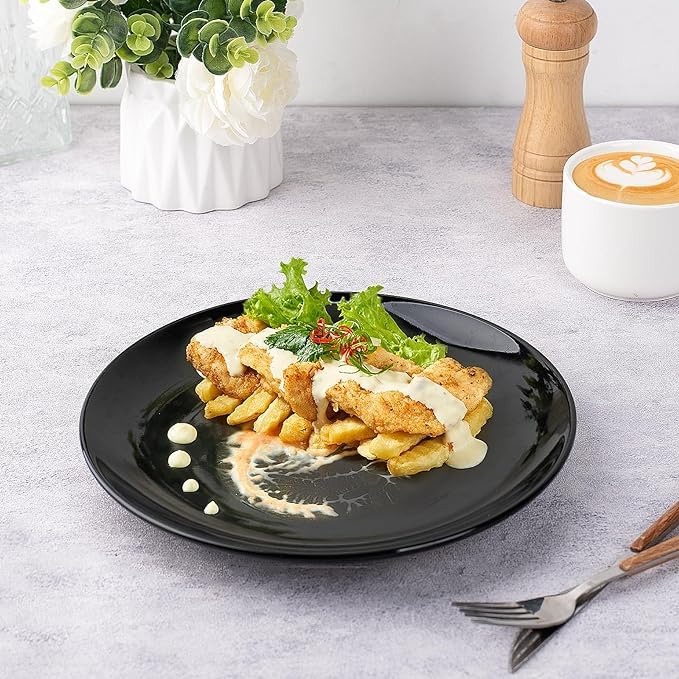 Coolkart Plastic Half Plates 75 for Everyday Use Dishwasher Safe SnacksStarters Quarter Dinner Plates Set of 6 - Image 2