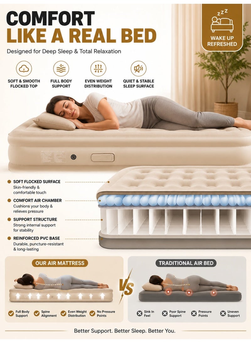 ZEESQUARE Portable Inflatable Air Mattress with Built-in Electric Pump - Image 3