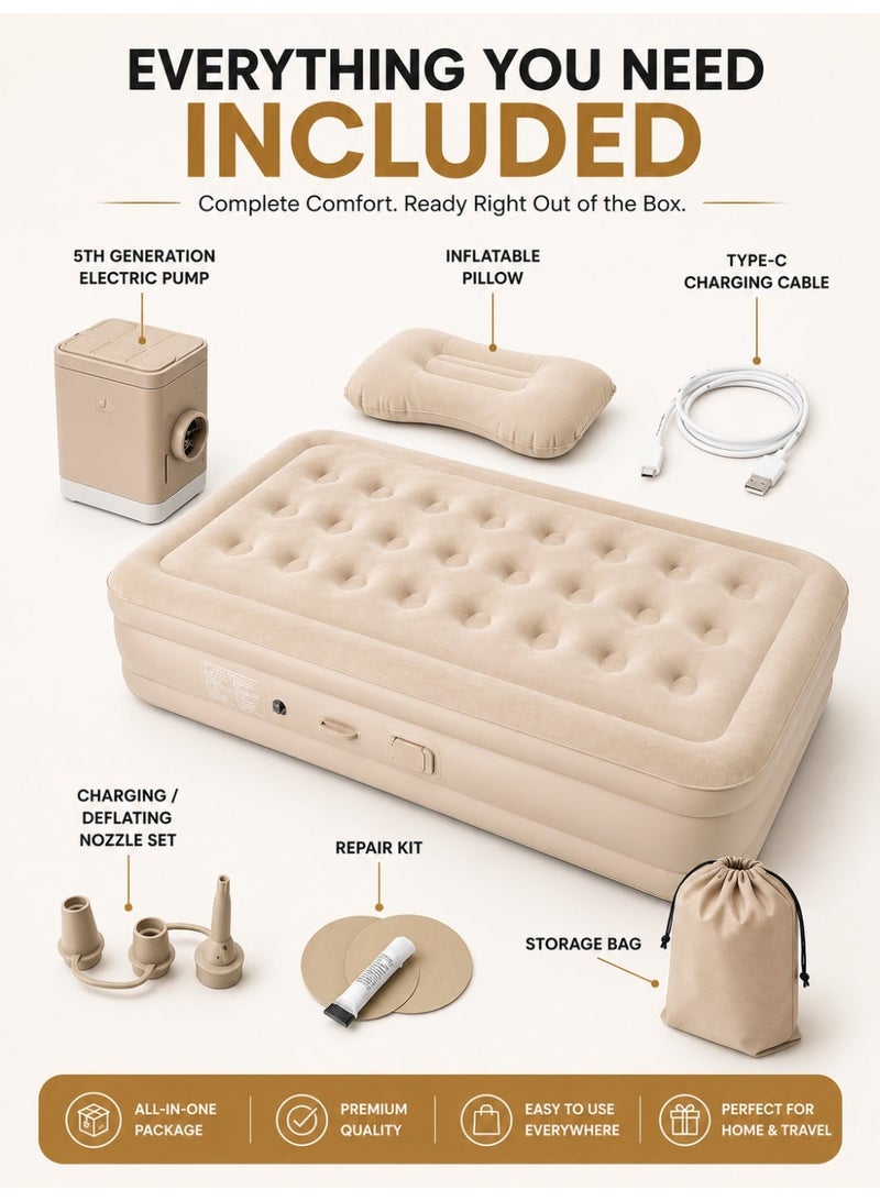 ZEESQUARE Portable Inflatable Air Mattress with Built-in Electric Pump - Image 5