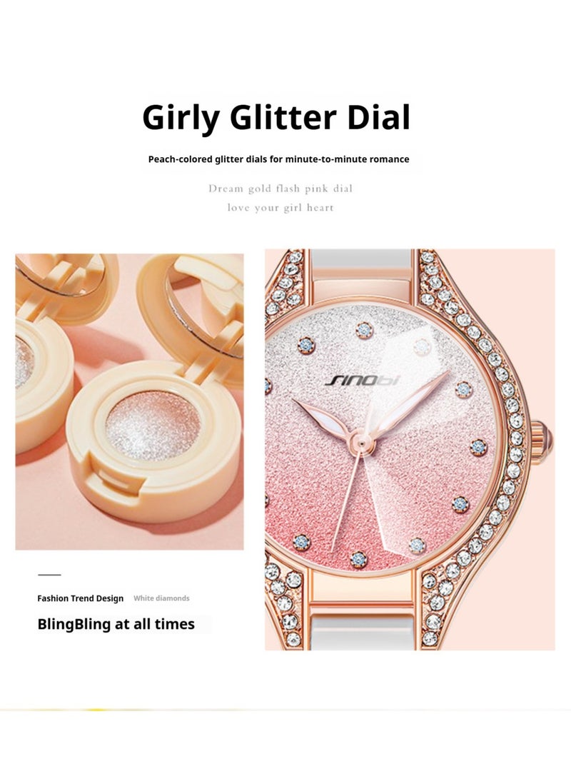 Sinobi Women's Full Star Diamonds Gradient Glitter Quartz Watch, Japan Citizen Movement, Dial 30mm - Image 3