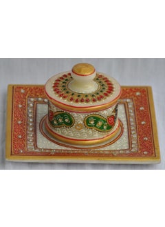 R&M RM Marble Single Box Bowl Dray Fruit Tray Rameshwaram Marble | Marble Box for Gifting | Marble Box for Decor  - Image 1