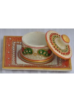 R&M RM Marble Single Box Bowl Dray Fruit Tray Rameshwaram Marble | Marble Box for Gifting | Marble Box for Decor  - Image 2
