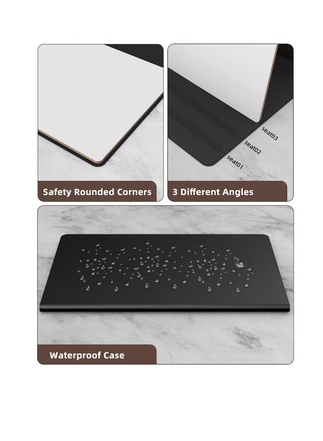 لوحة بيضاء صغيرة قابلة للمسح، مذكرة مكتبية محمولة قابلة لإعادة الاستخدام مع حامل للمكتب، لرسم الطلاب، قائمة المهام، لوحة ملاحظات بيضاء للمكتب، المنزل، والمدرسة، باللون الأسود - Image 4