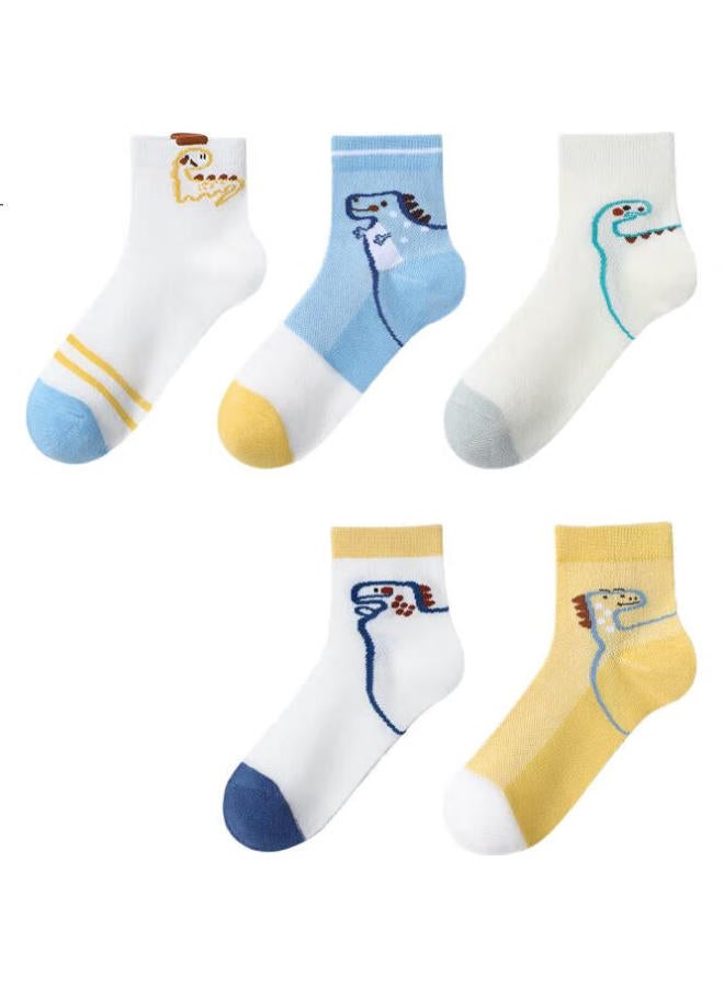 LANG SHA Langsha Children's Socks Boys Spring Summer Cotton Mesh Socks Comfortable Breathable Boys Mid-calf Socks - Image 2