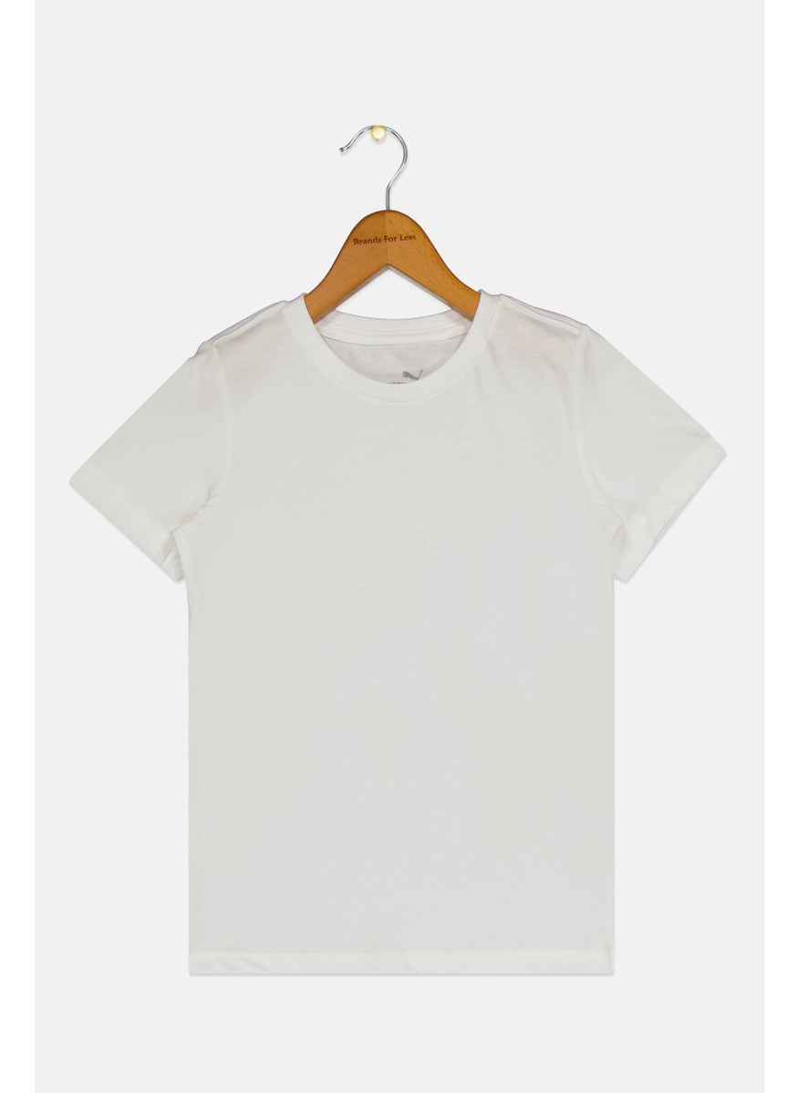PUMA Kids Boy Sportswear Fit Short Sleeve Training T-Shirt, White  - Image 1