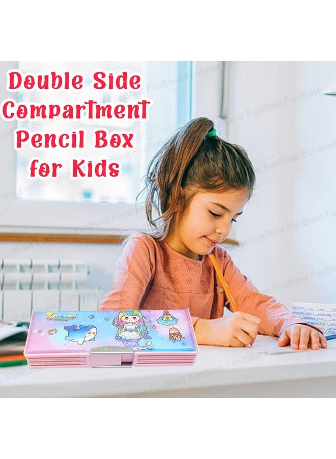 FunBlast Magnetic Pencil Case Box - Double Side Compartment Pencil Box for Kids, Pencil Holder, Stationary Organizer Pencil Box for Kids, Birthday Return Gift for Kids (Mermaid) - Image 5