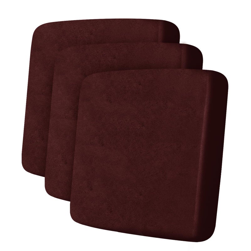 ANARACHON Leather Look Couch Cushion Covers Sofa Seat Slipcovers Sets Couches Furniture Protector for Sectional Armchair Loveseat Pets Kids Stretch Spandex Fabric (3 Cushion Sofa  Burgundy-01) - Image 1