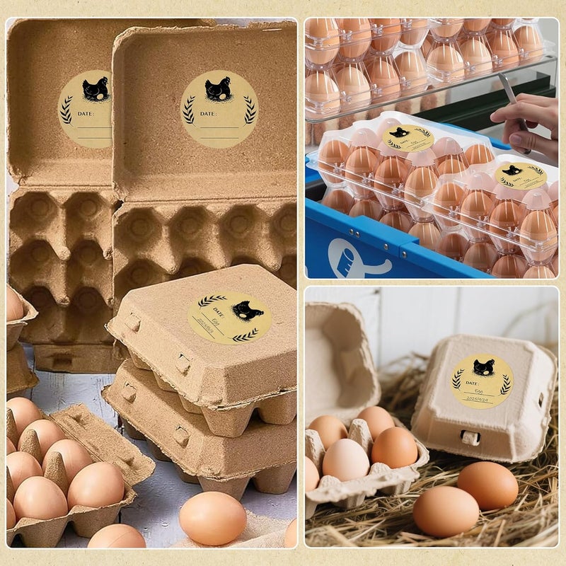 Bueake 500 Pcs 2 inch Natural Brown Kraft Chicken Egg Canning Sticker for Kitchen Mason Jar, Packaging - Image 5
