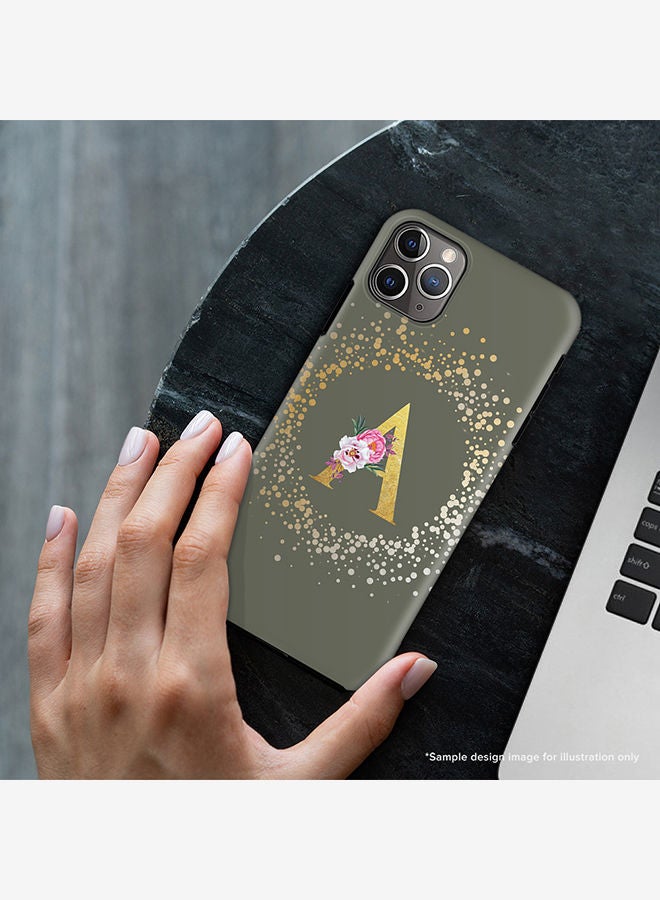 Stylizedd Monogram Tough Series for Apple iPhone 11 Pro Max Custom Initials Floral Pattern Tough Pro Dual Layer hybrid PC inner TPU protection Alphabet- X (Olive Green) - Image 2