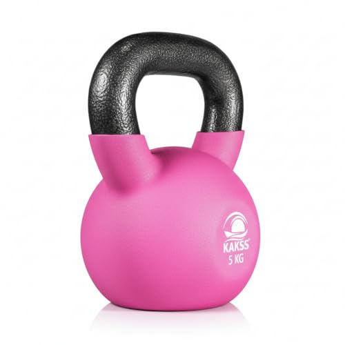 Kakss Half Coating Neoprene Kettlebell (PINK, 5 KG) - Image 1
