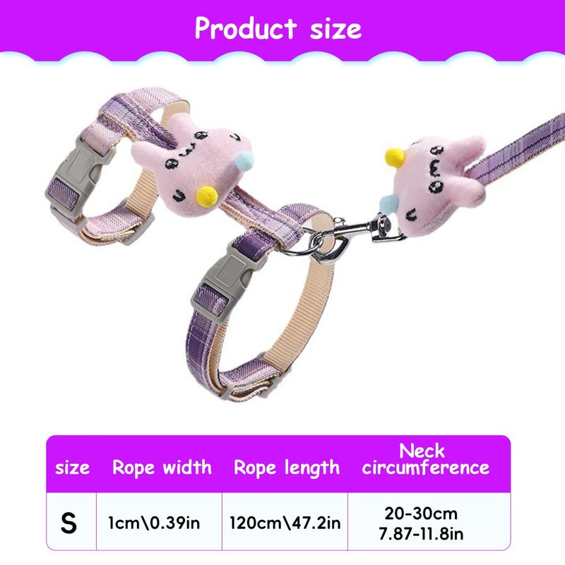 Qpets® طقم حزام وقيد للقطط ®، حزام خارجي للقطط مع مشبك سريع التحرير، حزام قابل للتعديل للقطط الصغيرة، حزام سفر خفيف الوزن وناعم للحيوانات الأليفة، - Image 2