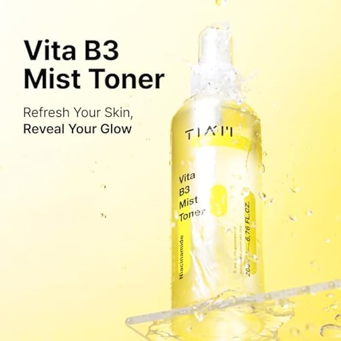 TIA'M Vita B3 Mist Toner, 6.76 fl oz, Glow Boosting Facial Spray with Niacinamide, Tranexamic Acid, and Vitamin C for All Skin Types, Hydrating & Refreshing, Korean Skin Care - Image 3