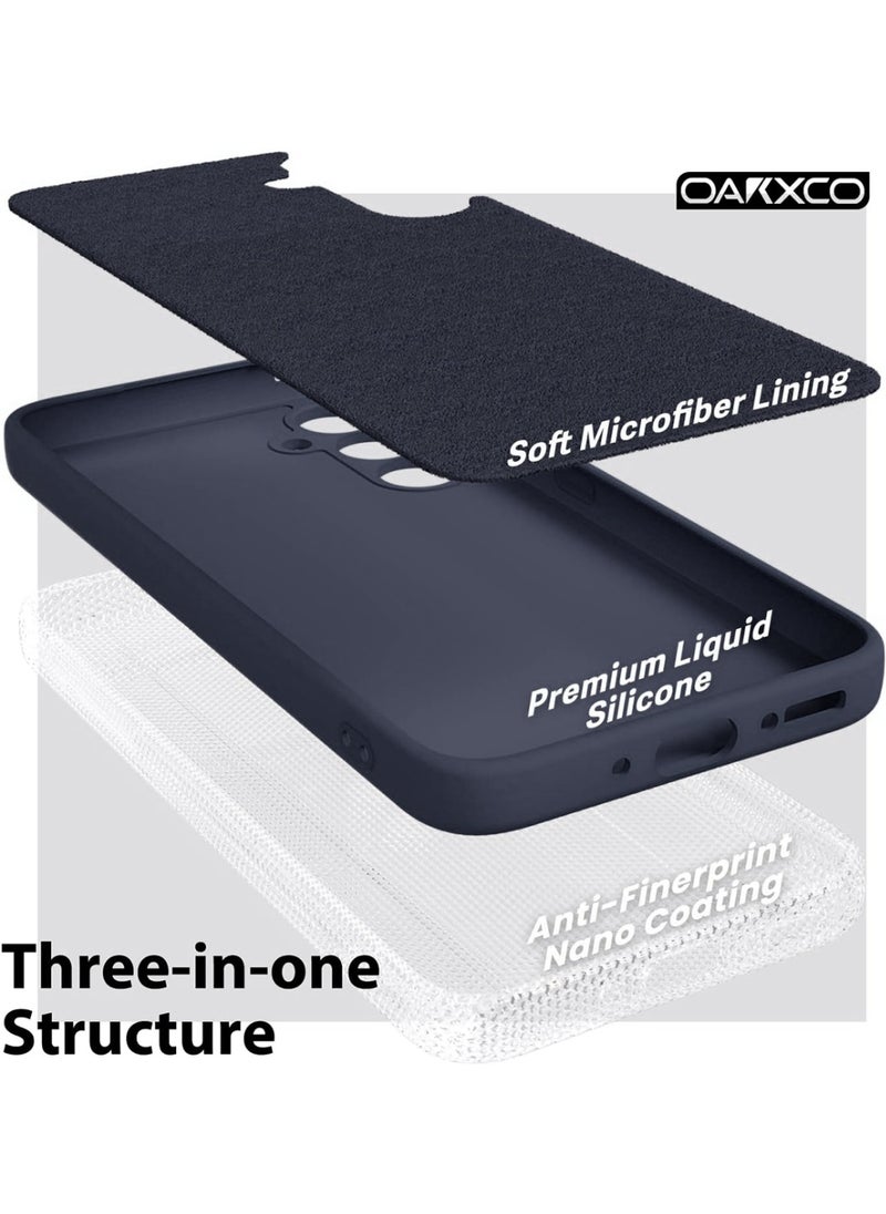 For Samsung Galaxy A54 Silicone Hard Back Color Cover,Camera Protection From Shocks From TPU Compatible with Samsung Galaxy A54 (6.4") (Dark Blue)