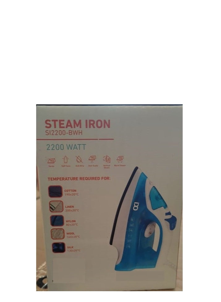 IDO IDO Steam Iron Ceramic 2200 W Blue/White 280 ml water tank SI2200-BWH  - Image 4