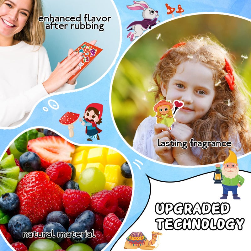 HORIECHALY Stickers for Kids, 620 Scratch and sniff Fairy Tale Stickers Multiple Characters Themes, Smelly Sticker 10 Fruit Scents for Water Bottles, Laptops, Journals, Create Your Own Fairy Tales - Image 3