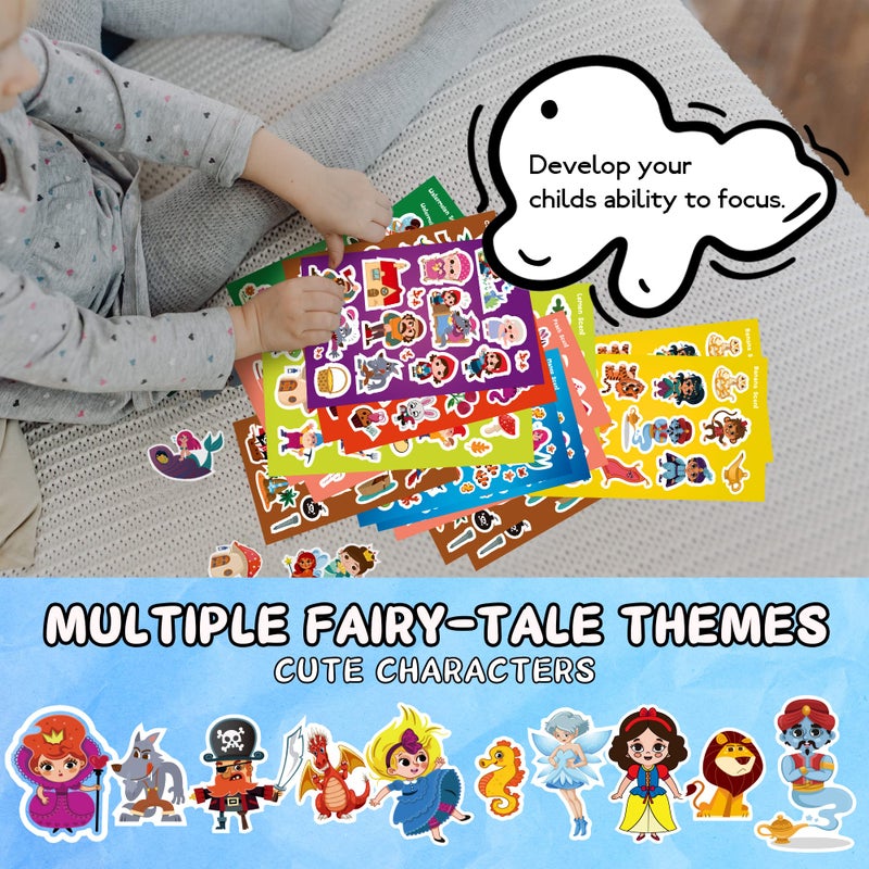 HORIECHALY Stickers for Kids, 620 Scratch and sniff Fairy Tale Stickers Multiple Characters Themes, Smelly Sticker 10 Fruit Scents for Water Bottles, Laptops, Journals, Create Your Own Fairy Tales - Image 5