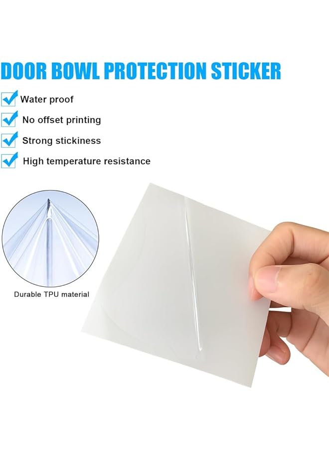 Car Door Handle Cup Protector, Clear Car Door Handle Scratches Protective Films For Vehicles, Transparent Door Handle Paint Scratch Protection Protective Film, Universal For Most Car Handles (4 Pcs) - Image 4