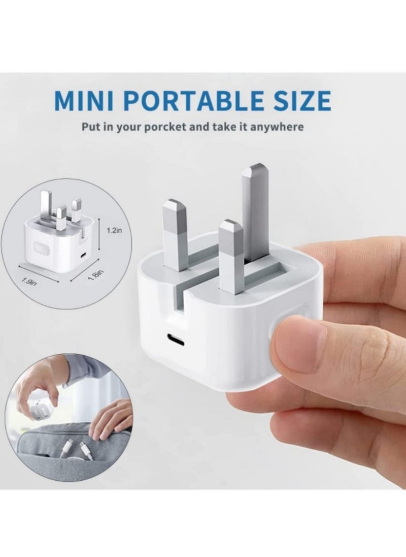 Generic - 20W USB-C Fast Charger Compatible with iPhone 15/14 Pro Max/13/12/SE (2020)/11/XR/XS Max/X and iPad - Image 1