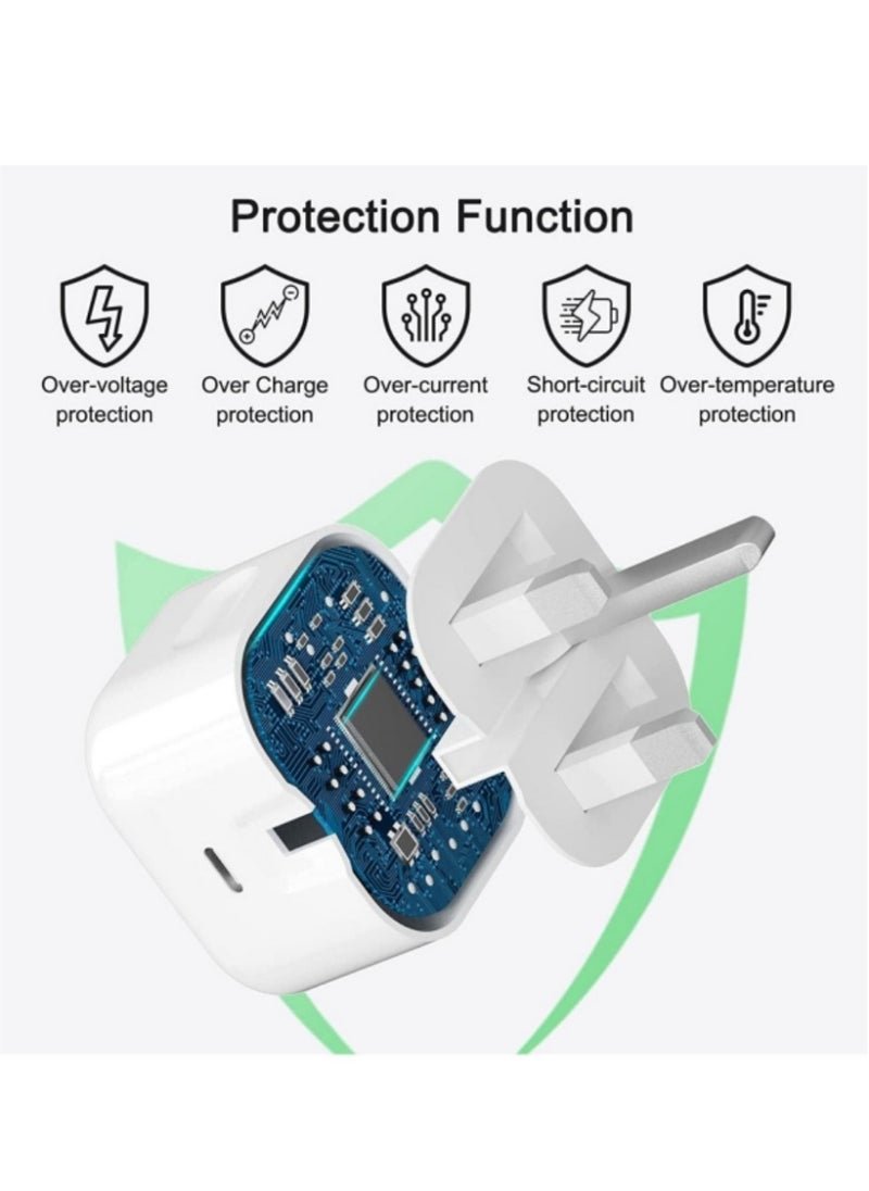 Generic - 20W USB-C Fast Charger Compatible with iPhone 15/14 Pro Max/13/12/SE (2020)/11/XR/XS Max/X and iPad - Image 1