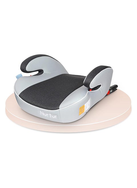 مقعد داعم للأطفال من إنزو - مسند للذراع - تركيب Isofix - مناسب عالميًا - قاعدة واسعة مبطنة مناسبة من 4 سنوات إلى 12 (المجموعة 2/3)، رمادي فاتح وداكن