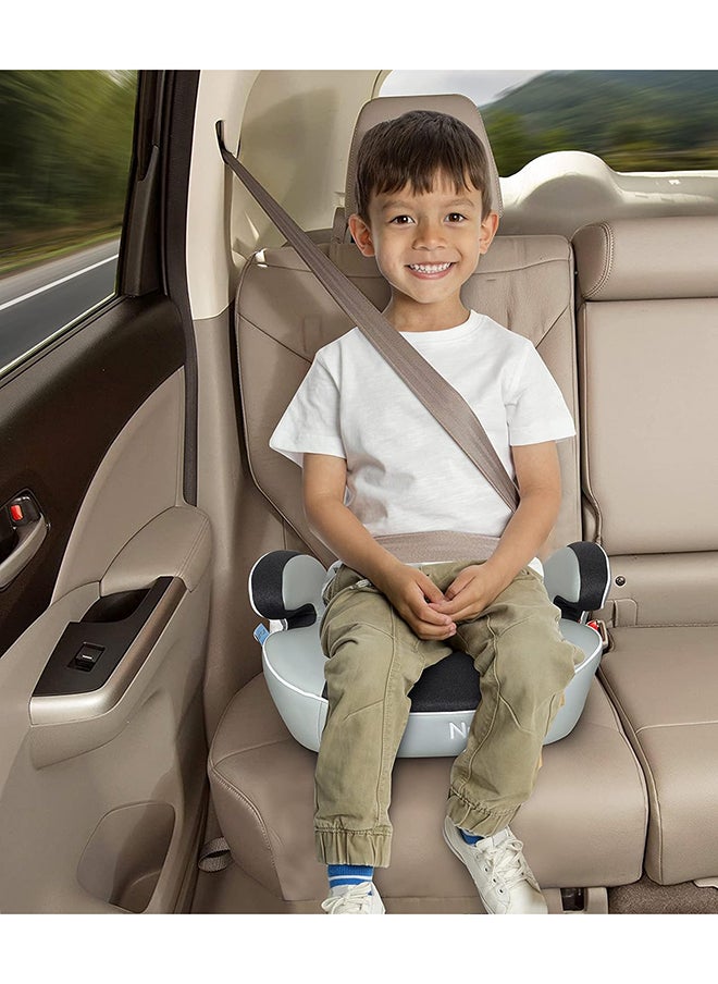 Nurtur - Enzo Kids Booster Seat – Arm Rest - Isofix Fitting – Universally Fit – Wide Cushioned Base Suitable From 4 Years To 12 (Group 2/3), Light And Dark Grey - Image 1