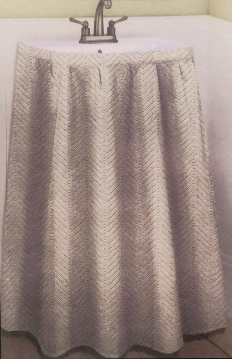 HOME SELECTION Better Home Textured Microfiber Sink Skirt, Luxurious Fabric Bathroom Vanity Cover, (Grey) - Image 5