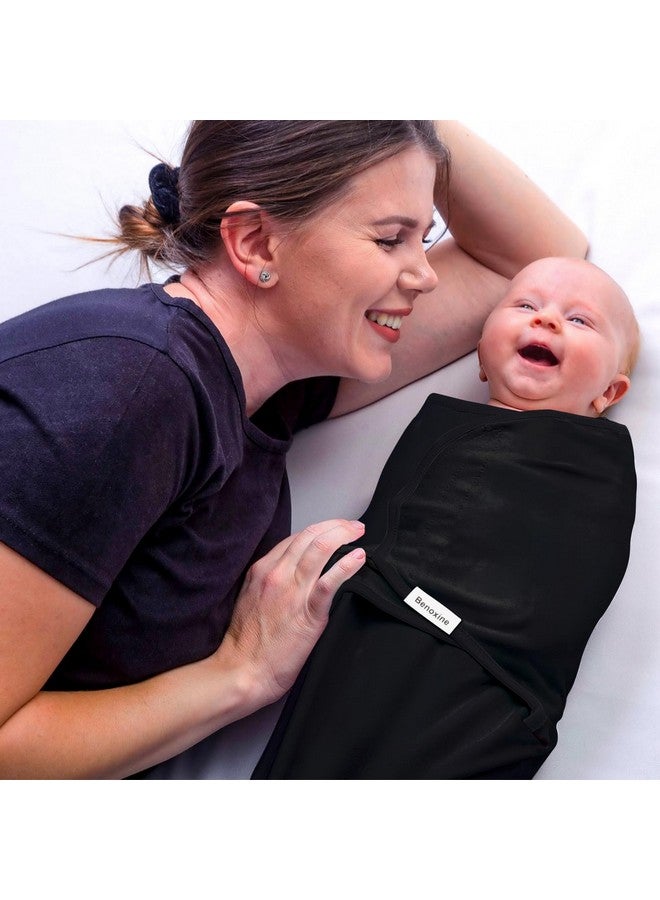 Benoxine Baby Swaddle Blankets,Soft and Cozy Organic Cotton Black Swaddle Wrap Receiving Blankets for Baby Girl Boy, 0-3 Months - Image 2