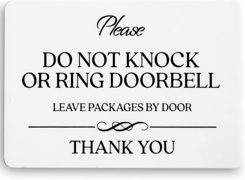GLOBE ROCKET Do Not Knock or Ring Doorbell Sign - Image 1