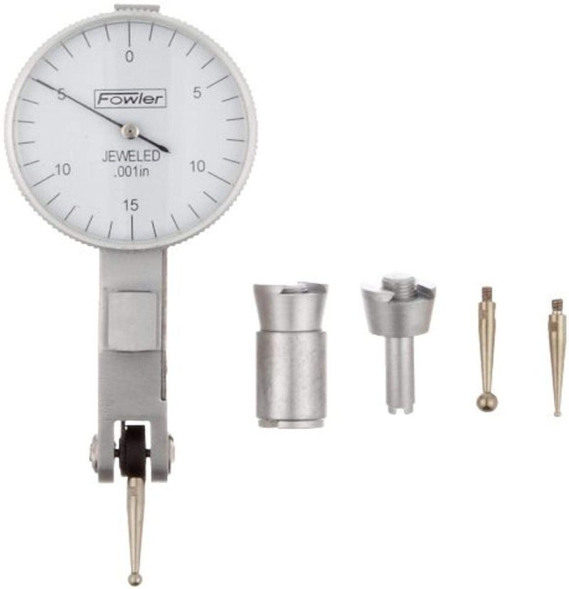 Fowler 52-562-774 White Face Dial Test Indicator, 0.030" Maximum Measuring Range, 0.001" Graduation Interval, 1" Diameter - Image 1