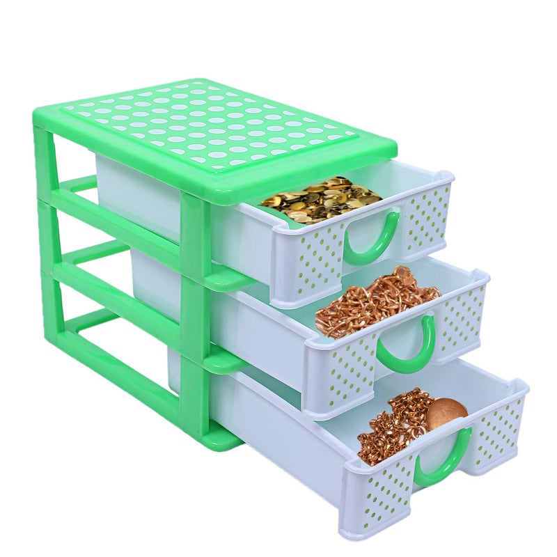 Kuber Industries Kuber Industries Plastic 2 Pieces Three Layer Drawer Storage Cabinet Box GreenCTKTC13051  - Image 3